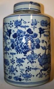 Tibor cilíndrico de cerámica