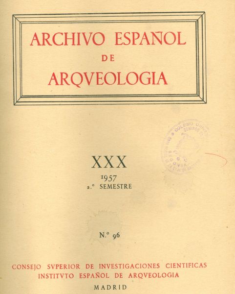 Archivo Español De Arqueología 2º semestre. N.º 96 XXX