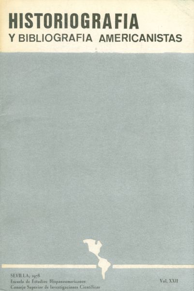 Historiografía y Bibliografía Americanistas 1978. Vol. XXII