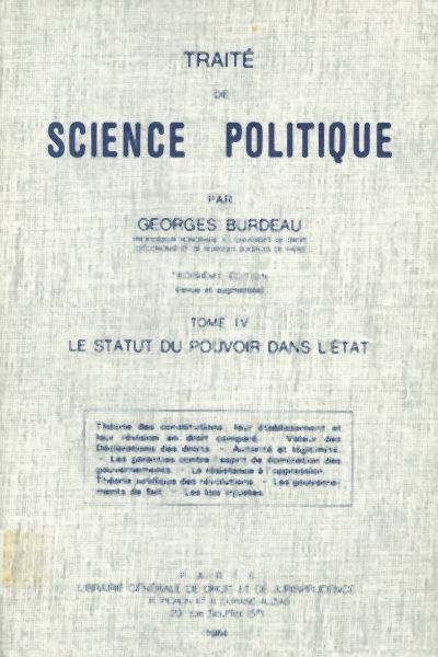 Traité de Science Politique. Tome IV