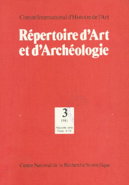 Répertoire d'Art et d'Archéologie 3. Tomo XVII
