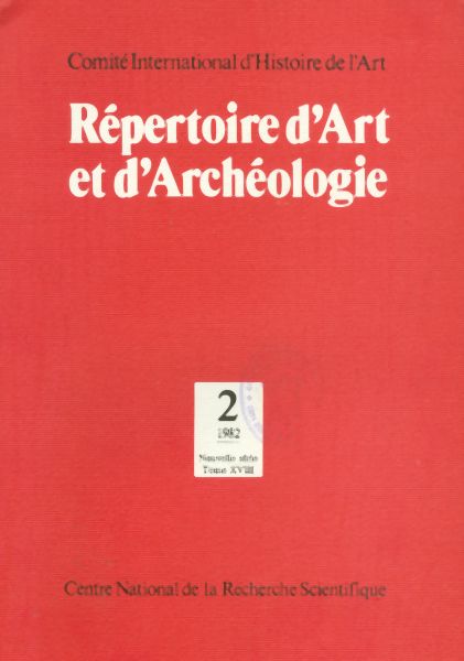 Répertoire d'Art et d'Archéologie 2. Tomo XVIII