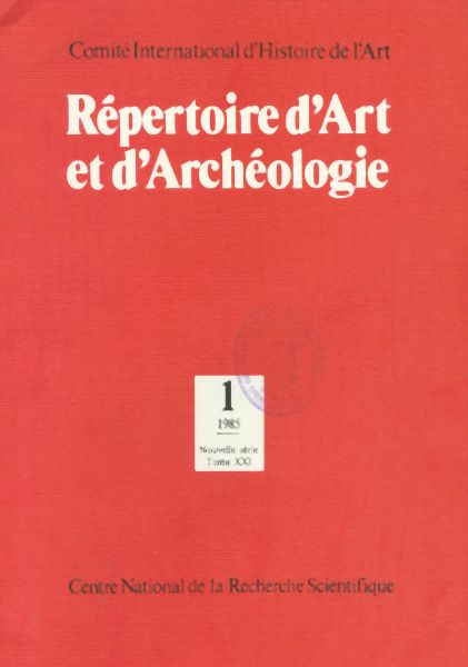 Répertoire d'Art et d'Archéologie 1. Tomo XXI