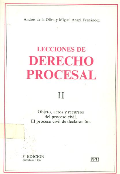 Lecciones de derecho procesal. II