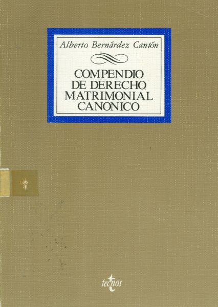 Compendio de derecho matrimonial canónico