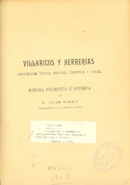 Villaricos y herrerías. Antiguedades púnicas