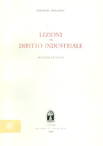 Lezioni di Diritto Industriale. Segunda Edición.