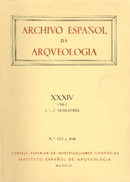 Archivo español de arqueología Vol. XXXIV N.º 103 y 104