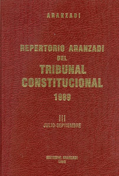 Repertorio Aranzadi del Tribunal Constitucional 1989 III Julio-Septiembre