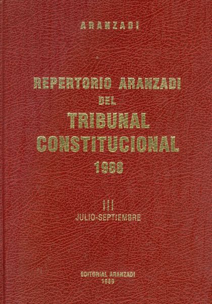 Repertorio Aranzadi del Tribunal Constitucional 1988 III Julio-Septiembre