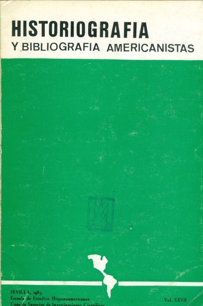 Historiografía y bibliografía americanistas. Vol. XXVII