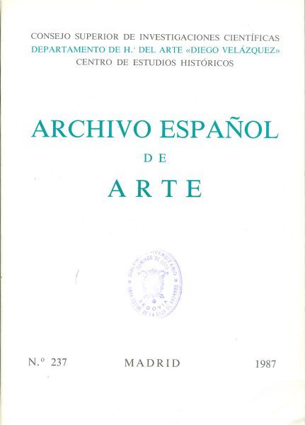 Archivo español de arte. N.º 237. Tomo LX