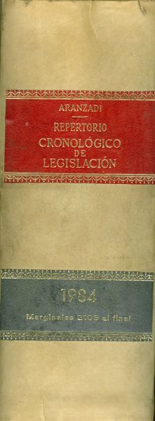 Repertorio cronológico de legislación. 1984. Marginales 2106 al final. Vol 3