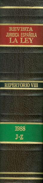 Revista jurídica española La Ley. Repertorio VIII. 1988. J-Z