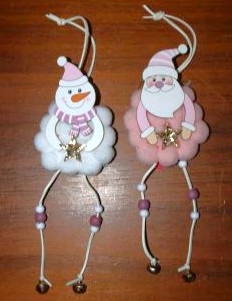 Colgante navideño de cascabeles y pompones