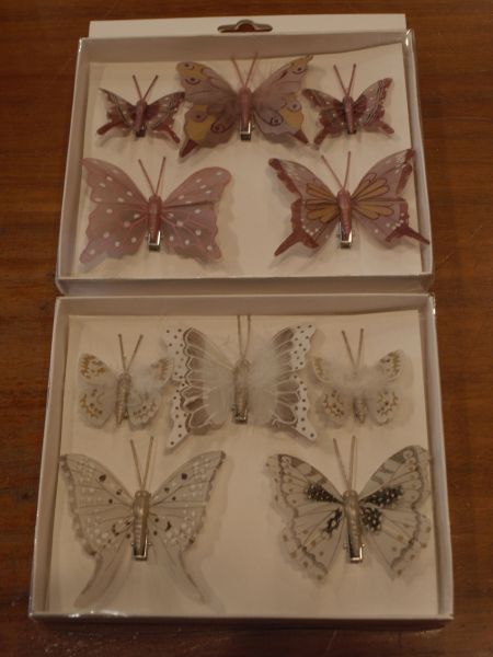 Mariposas de plumas con clip