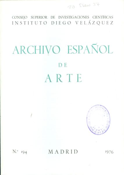 Archivo Español de Arte N.º 194. Tomo XLIX. Abril - Junio 1976