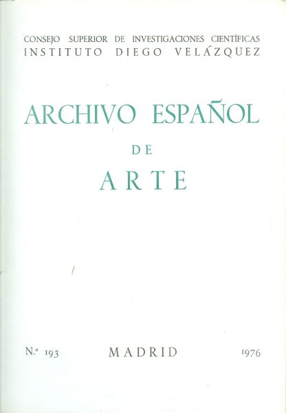 Archivo Español de Arte N.º 193. Tomo XLIX. Enero - Marzo 1976