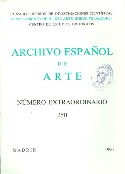 Archivo Español de Arte N.º 250. Tomo LXIII. Abril - Junio 1990