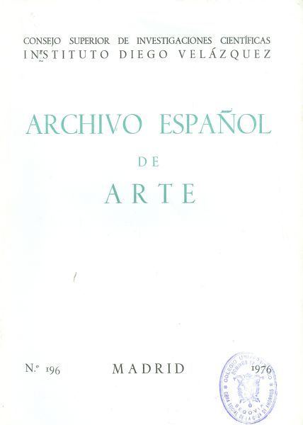 Archivo Español de Arte N.º 196. Tomo XLIX. Enero - Marzo 1976