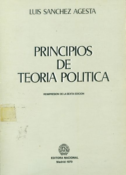Principios de Teoría Politica. Reimpresión de la 6.ª edición